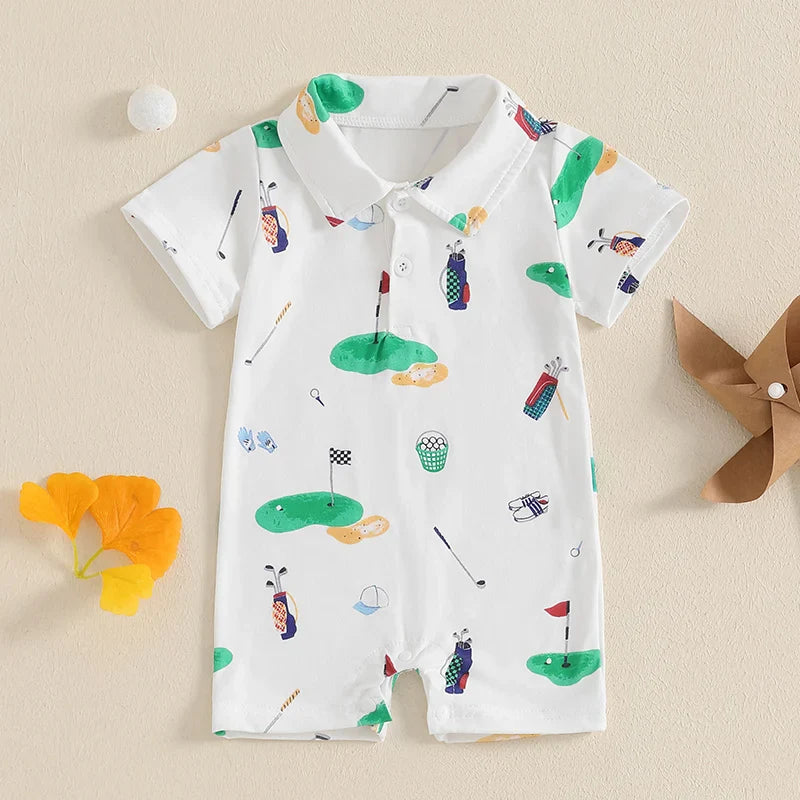 Baby Golf Romper – Short Sleeve Jumpsuit