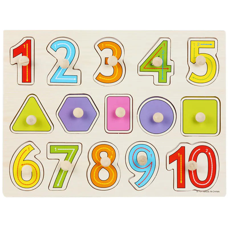 Montessori Pegged Wooden Puzzle Board for Kids