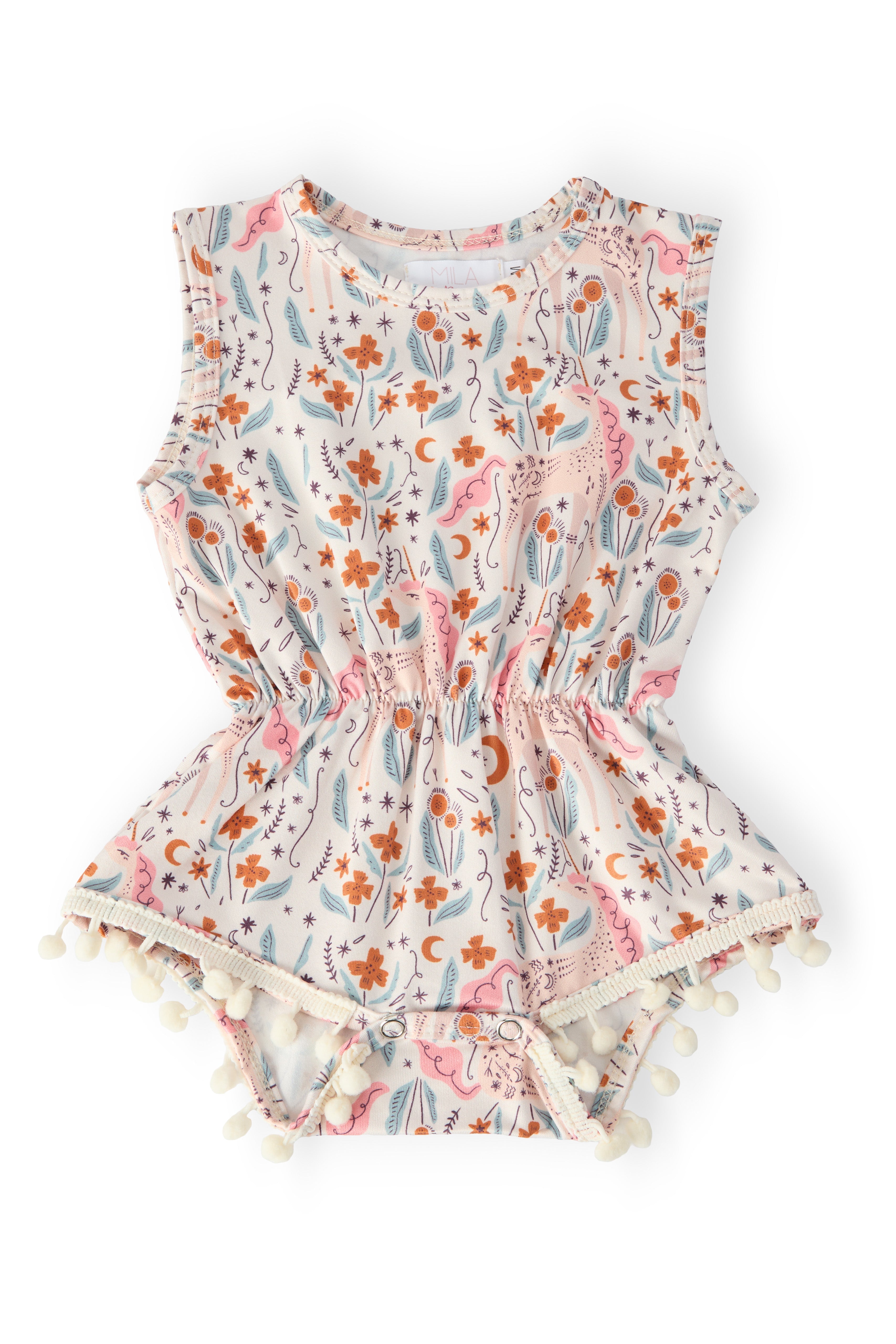 Unicorn Soiree Pom Pom Romper