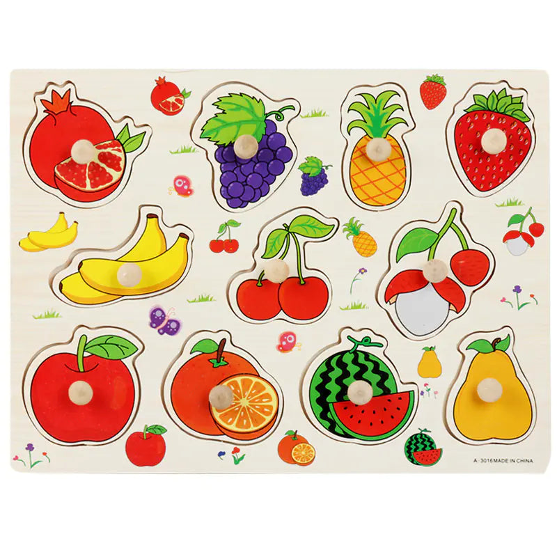 Montessori Pegged Wooden Puzzle Board for Kids