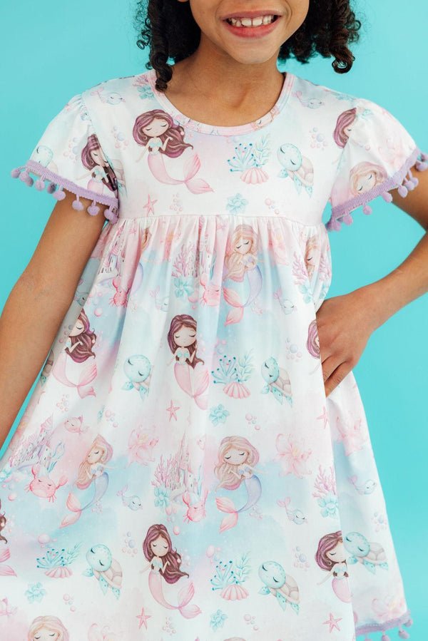 Mermaid Fairytale Pom Pom Dress