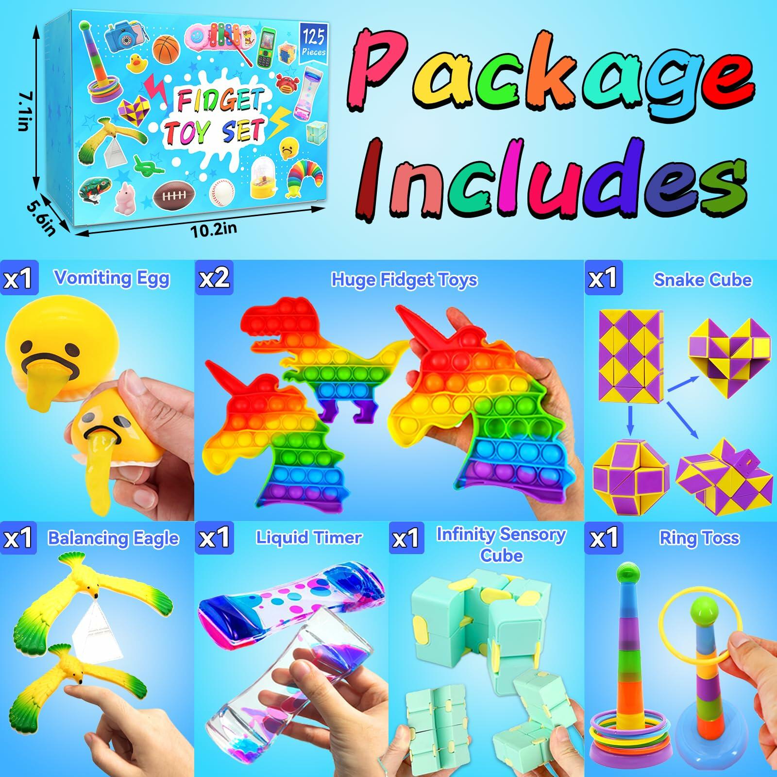 125-Piece Fidget Toys Stress Relief Set for Kids