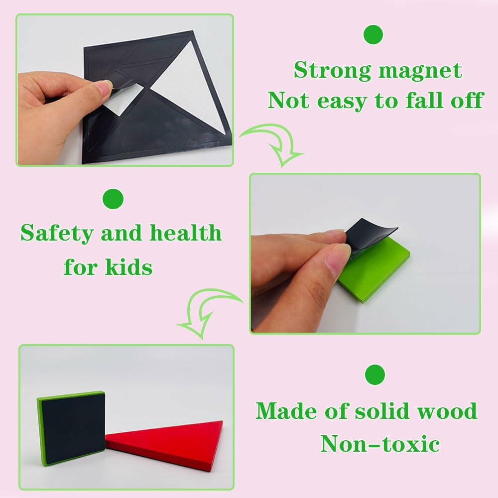 Wooden Blocks Magnetic Puzzle Game Montessori Toy Colorful 3D Brain Teaser