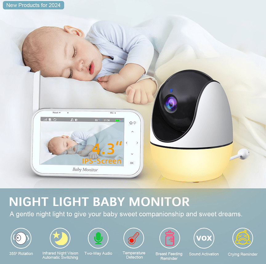 PSABM200S Baby Motion & Temperature Monitor – 4.3" HD