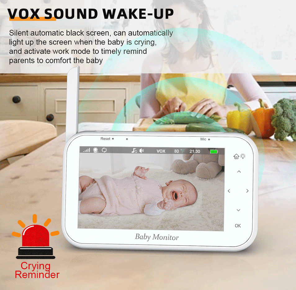 PSABM200S Baby Motion & Temperature Monitor – 4.3" HD