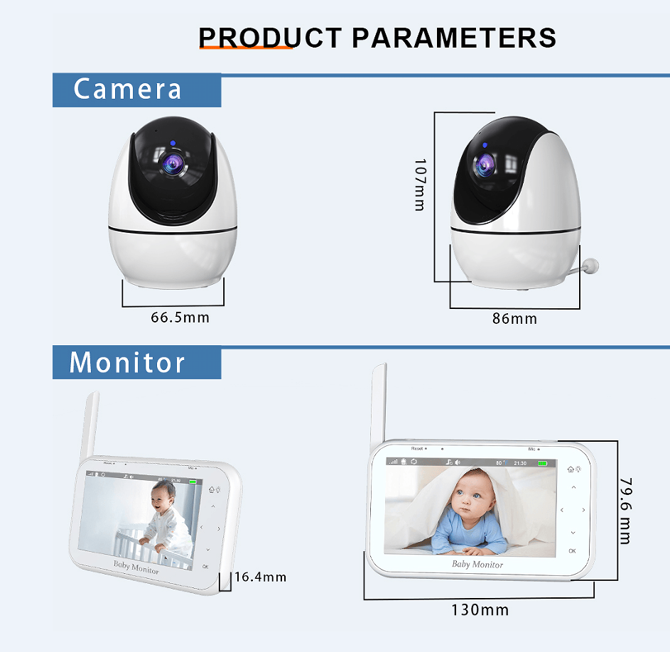 PSABM200S Baby Motion & Temperature Monitor – 4.3" HD