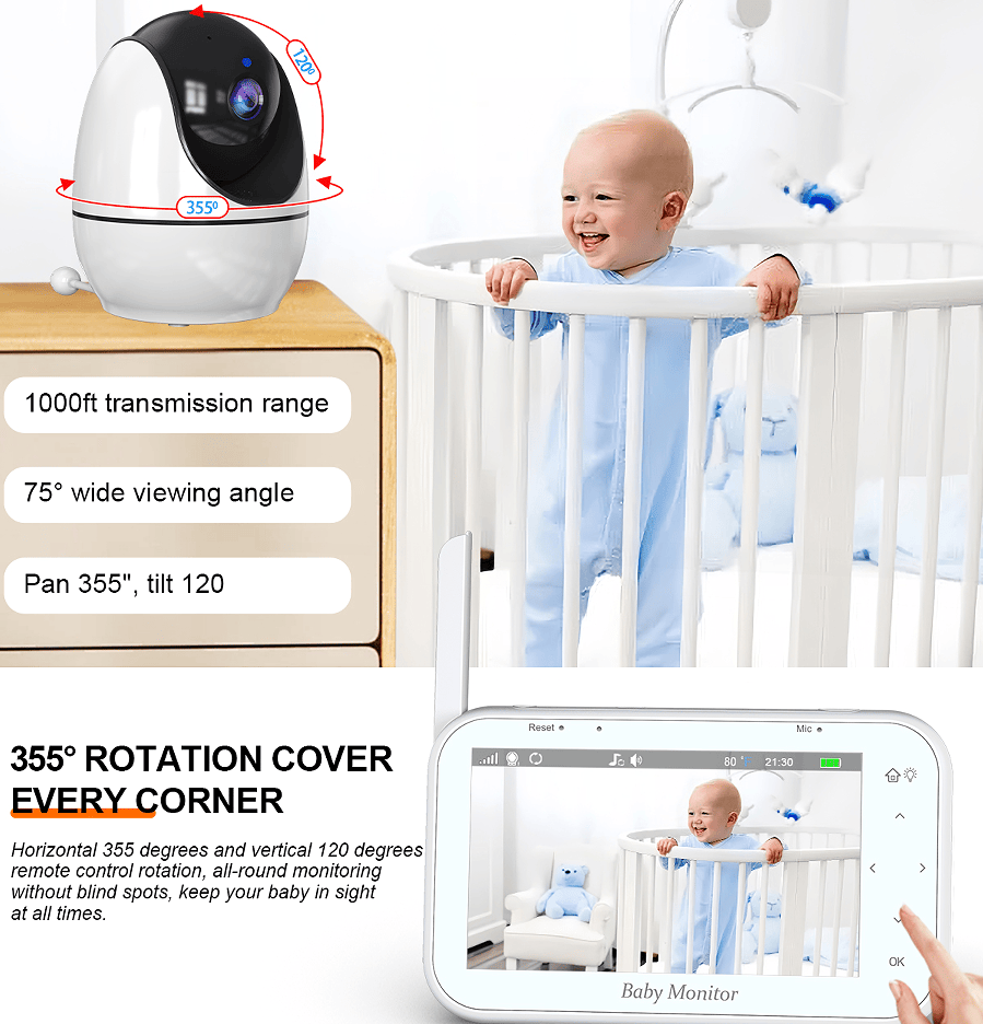 PSABM200S Baby Motion & Temperature Monitor – 4.3" HD